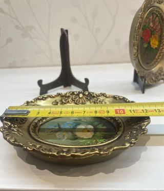 2 Cuadros Antiguos Óleo Flores Marco Dorado