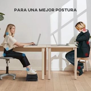 Reposapiés de Oficina con Relleno de Espuma Negro