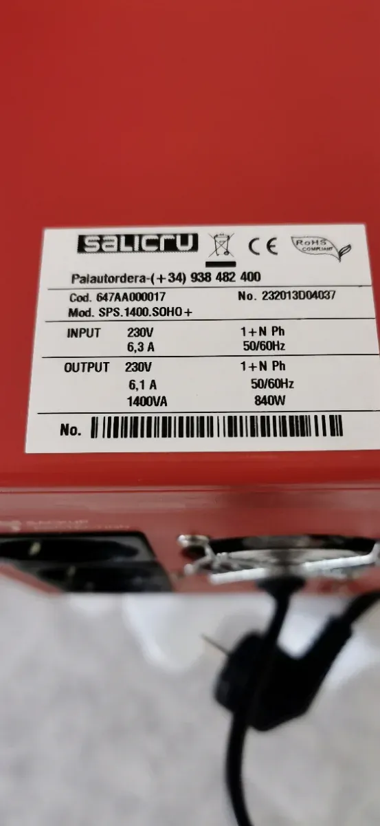 Salicru SPS SOHO+ UPS afbeelding 5
