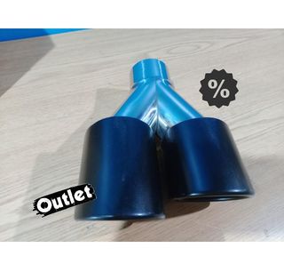 PK COLA ESCAPE SALIDA DOBLE UNIVERSAL 2x 89MM ACERO INOX NEG