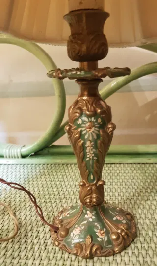 Coppia Lampade Vintage Comodino Dipinte a mano.