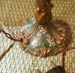 Coppia Lampade Vintage Comodino Dipinte a mano.