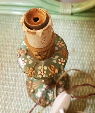 Coppia Lampade Vintage Comodino Dipinte a mano.