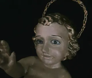 Niño Jesús Antiguo Ojos Cristal Sellado