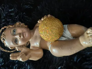 Niño Jesús Antiguo Ojos Cristal Sellado