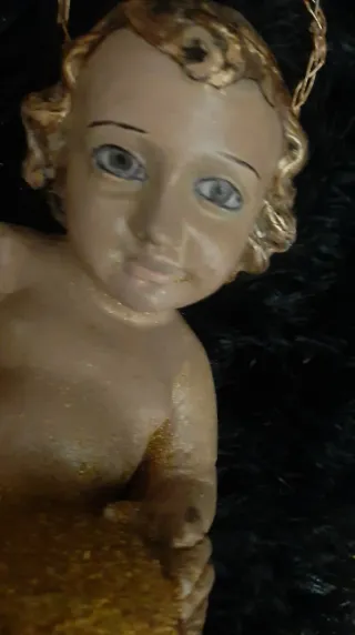 Niño Jesús Antiguo Ojos Cristal Sellado