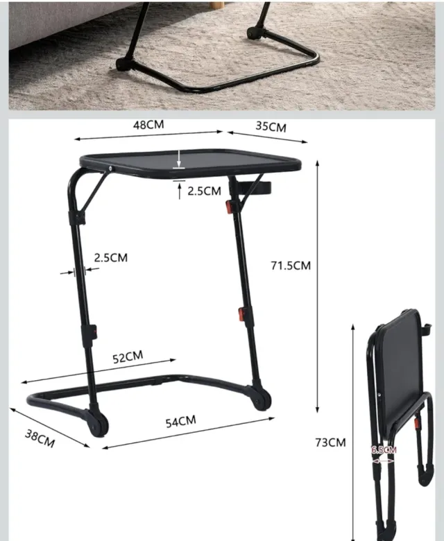 2 Mesas Auxiliares Plegables Ajustables