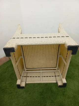 Sofá y 2 sillones Smania ratán beige