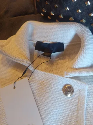 Chaqueta punto Zara cruzada blanca  blan.. roto