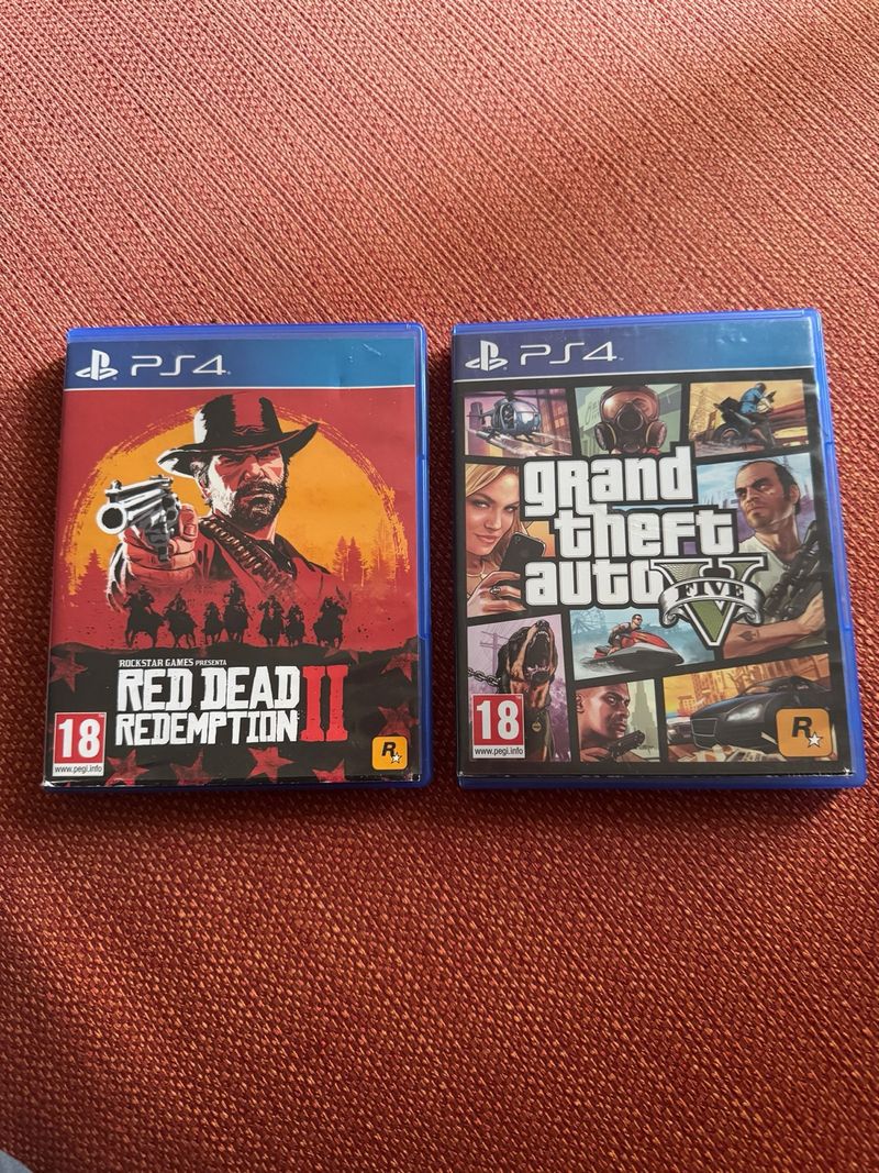 Juegos PS4 Red Dead Redemption 2 y GTA V
