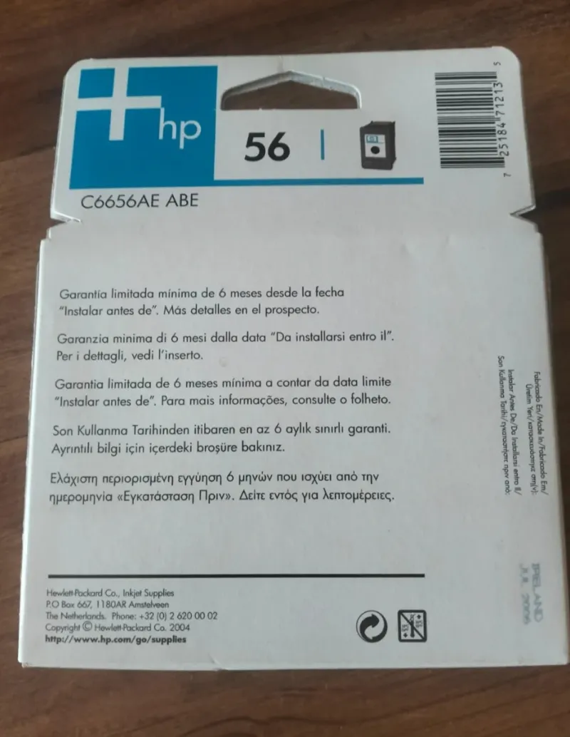 Cartucho Tinta HP 56 Negro afbeelding 3