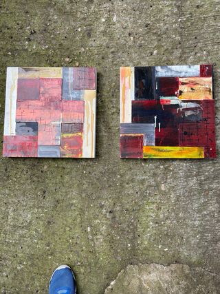 Coppia di quadri moderni Loretta