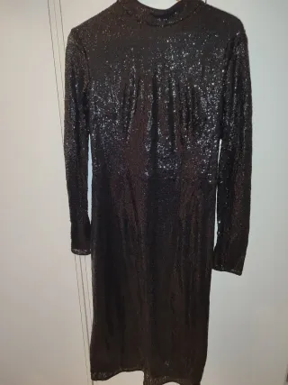 Vestido lentejuelas H&M negro