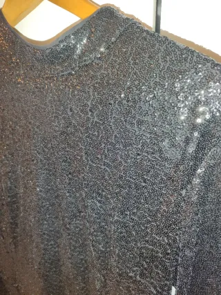 Vestido lentejuelas H&M negro