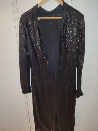 Vestido lentejuelas H&M negro