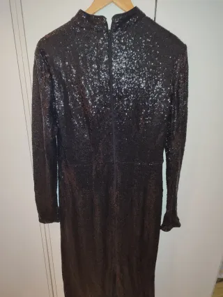 Vestido lentejuelas H&M negro