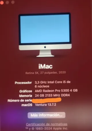 iMac 27" 5K (2020) | i5 10ª Gen | 24GB RAM