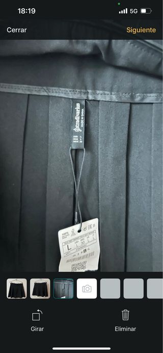 Minifalda Stradivarius Negra Talla L