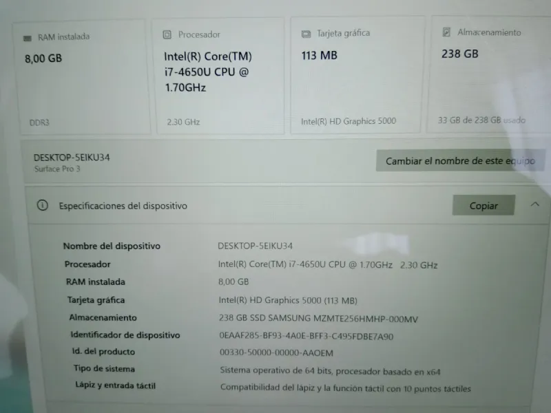 Lote Microsoft Surface i7/i5 Plata afbeelding 3