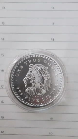 Moneda Plata Calendario Azteca