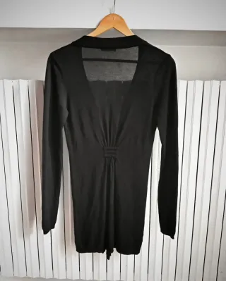 Cardigan lungo Kontatto nero donna viscosa S