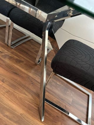 Mesa Comedor Cristal y Acero