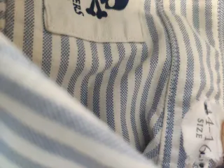 Camisa Scalpers Talla 14/16 Rayas Azul/Blanco,