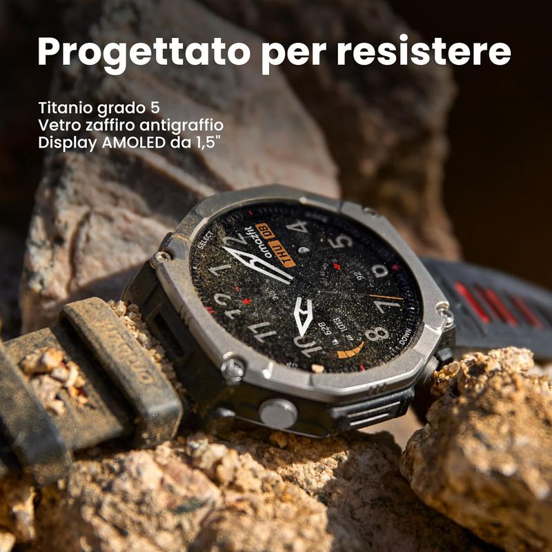 Amazfit T-Rex Ultra 2 Smartwatch Nero/Argento afbeelding 2