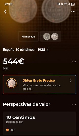 Moneda muy buscada 10 céntimos de 1938