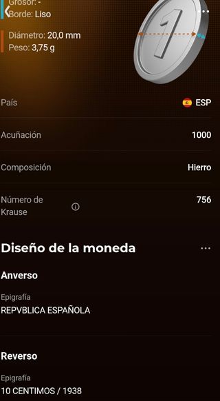 Moneda muy buscada 10 céntimos de 1938