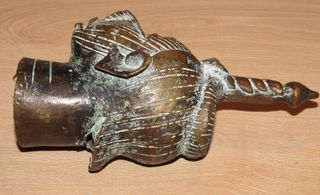 Cabeza África máscara rey Ife Yoruba Nigeria 18 cm