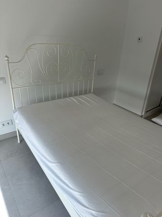 Cama Ikea Metal Blanca + Colchón