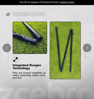 Red oficial de pickleball ZEBRA con bolsa