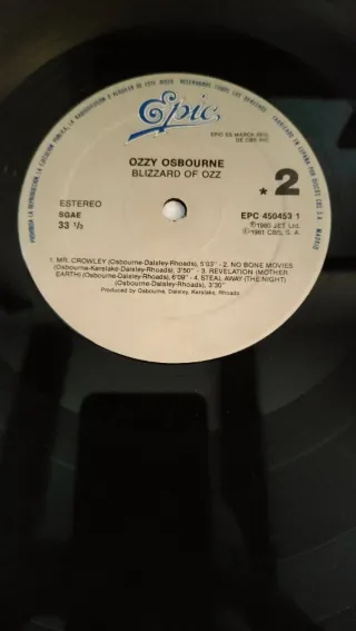 Ozzy Osbourne Blizzard Of Ozz LP España Vinilo