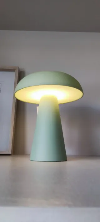 Lámpara Pilas Seta Verde Pastel Nueva