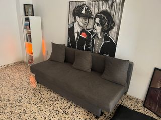 Sofá Cama Ikea Gris Tela