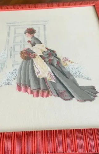 Cuadro Punto de Cruz Mujer Vestido