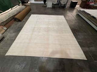 Alfombra Lana y Seda Hecha a Mano Beige/Oro