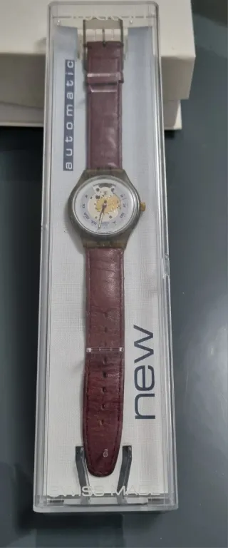Swatch Automatic Orologio Pelle Marrone