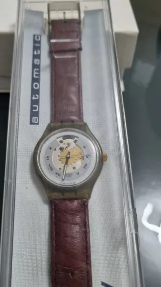 Swatch Automatic Orologio Pelle Marrone