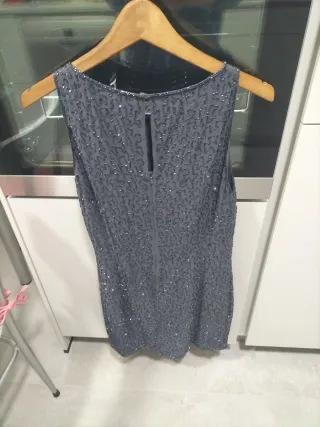 Vestido fiesta lentejuelas gris