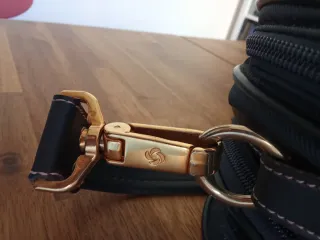 Bolsa retro,  de viaje,  SAMSONITE, azul y marrón.