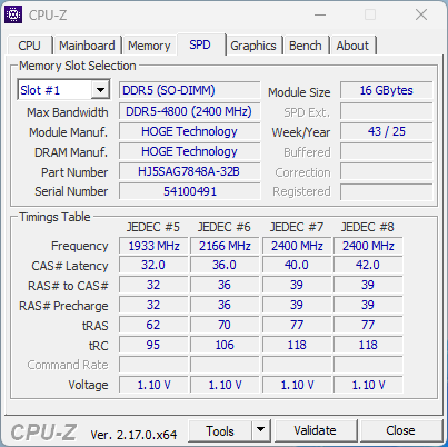 16GB DDR5 4800MHz SODIMM afbeelding 2