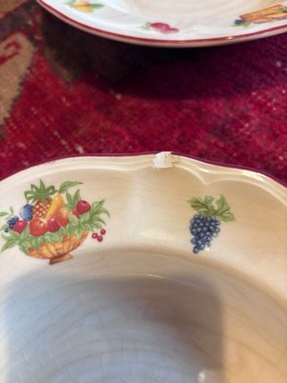 Platos Hondos San Claudio Frutas Porcelana