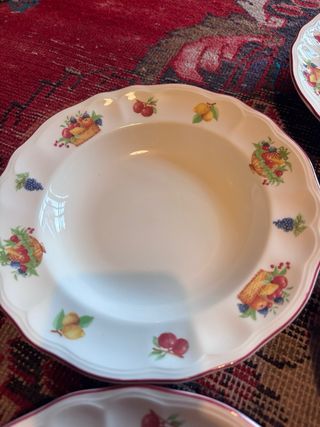 Platos Hondos San Claudio Frutas Porcelana