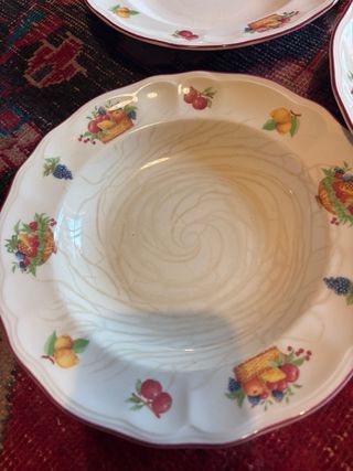 Platos Hondos San Claudio Frutas Porcelana