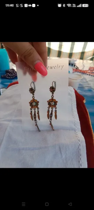 Orecchini vintage oro e arancio