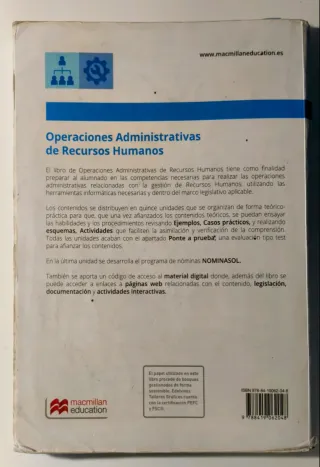 Libro de texto en formato físico de Operaciones...