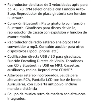 Tocadiscos Vinilo Vintage Lauson XVI11