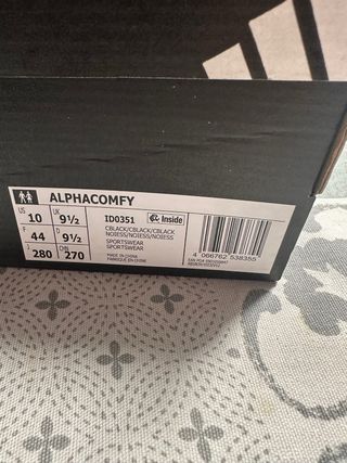 Zapatillas Adidas Alphacomfy Negras Talla 44